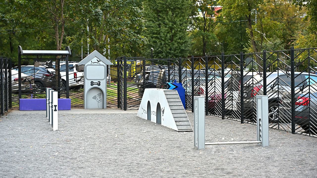 Площадка для выгула собак на улице Генерала Глаголева (СЗАО, Хорошево-Мневники)